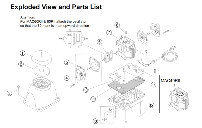 FujiMAC 40 60 80 exploded parts diagram