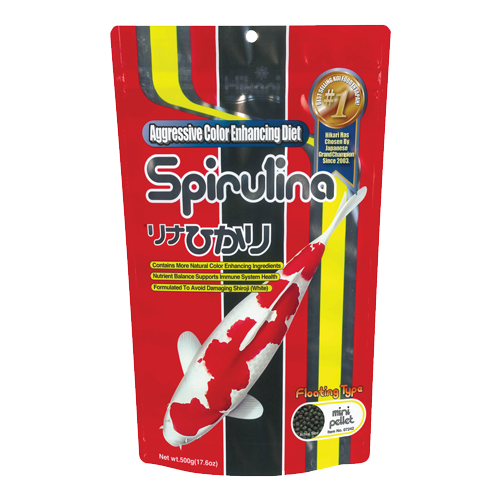 Hikari Spirulina 17.6 oz floating mini pellet koi color-enhancing food